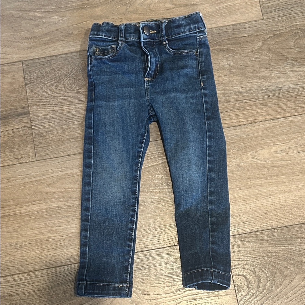 wonder nation Blue Denim Toddler Jeans with Gold Stitching Size 2T
